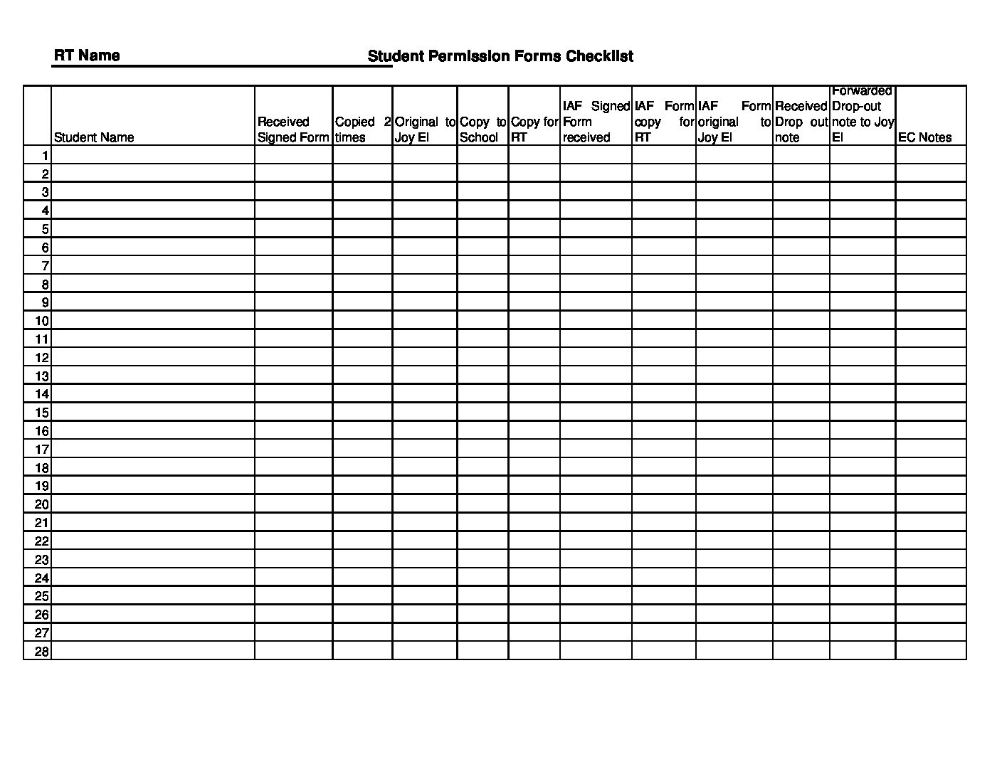 Student List Form | Joy El Generation